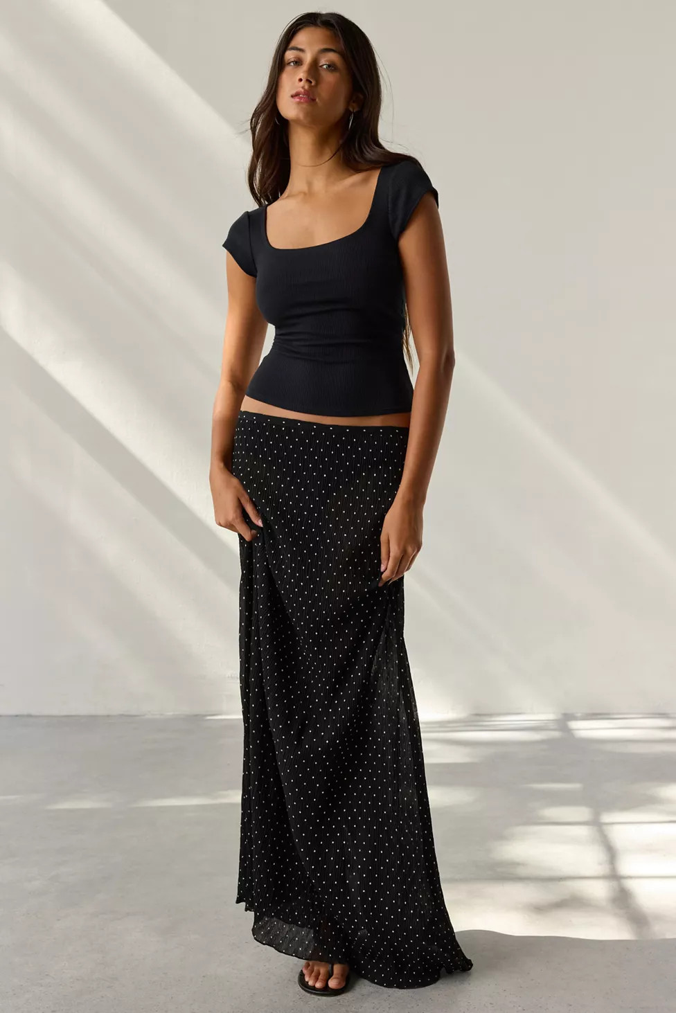 BDG Drew Cap Sleeve Square Neck Cropped Tee | Urban Outfitters (US and RoW)