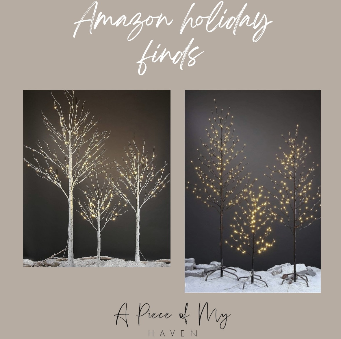 Lightshare Set of 3 Star Light Trees, Including 3 feet, 5 feet, and 6 feet, Warm White, Brown Bra... | Amazon (US)