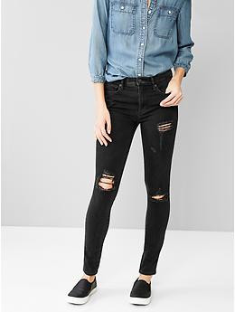 1969 destructed resolution true skinny high-rise jeans | Gap US