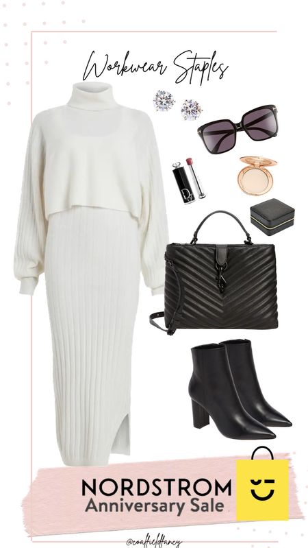 White sweater dress
Black booties
Black bag
Black sunglasses 


#LTKworkwear #LTKxNSale