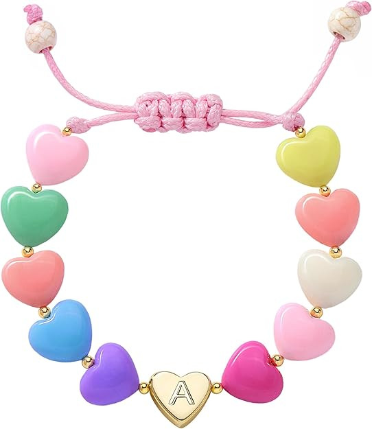 Easter Egg Fillers for Kids Women Girls, Initial Heart Bracelets for Teen Girls Women Bulk, Cute ... | Amazon (US)