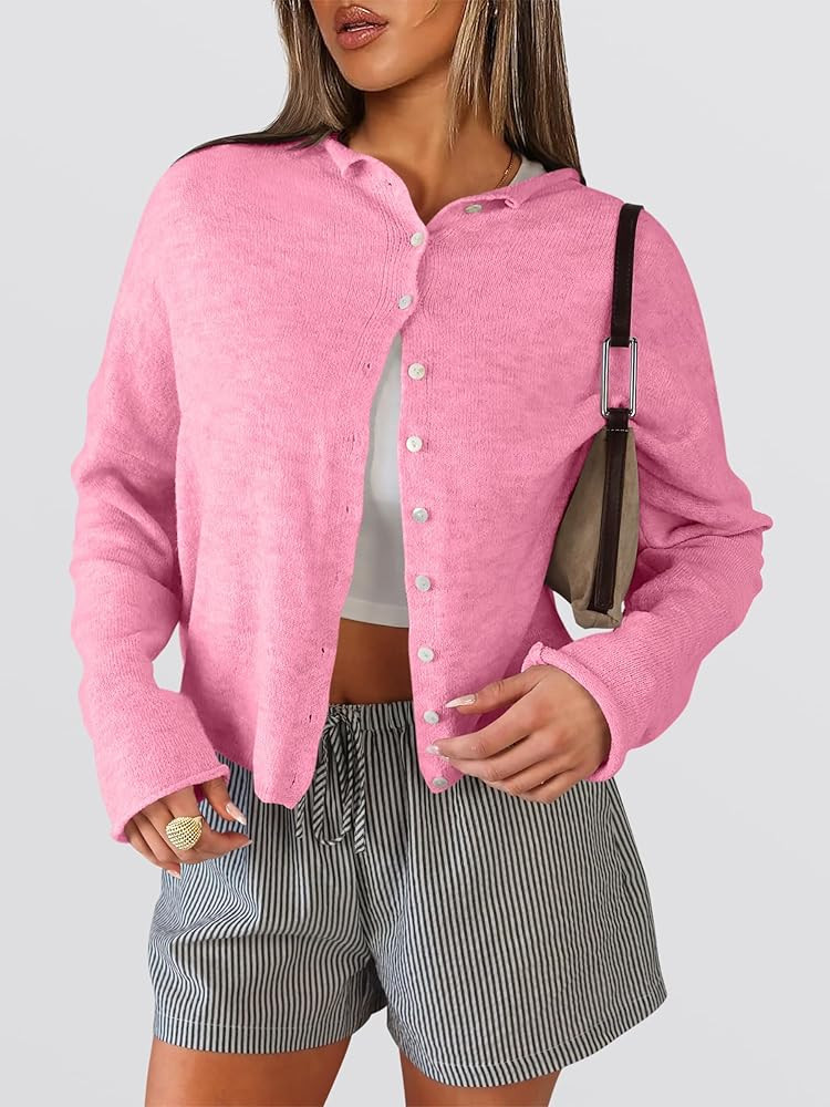 ANRABESS Cardigan Sweaters for Women Oversized Button Down Long Sleeve Cardigans 2025 Fall Outfit... | Amazon (US)