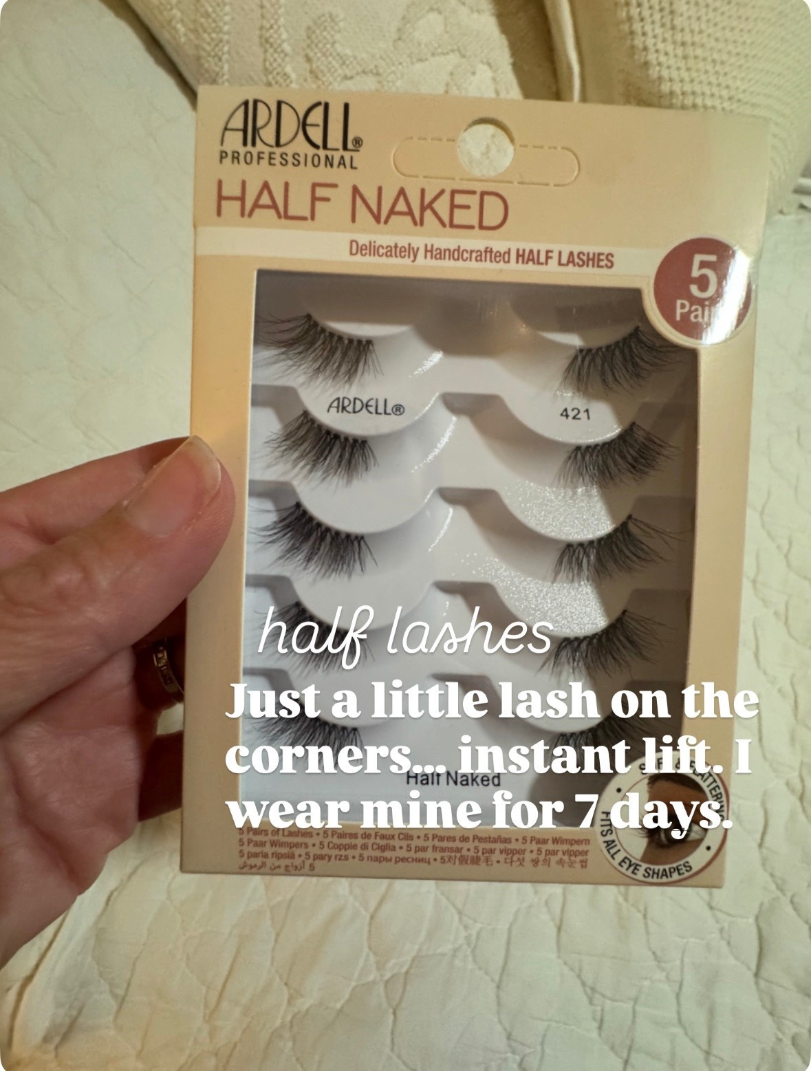 Half lashes = just a little extra something without the full glam ✨

Only on the outer corners for that soft, lifted look—and yes, I wear mine for up to 7 days 🙌

Lightweight, natural, and low effort… but still makes a difference.

#LTKselfcare #LTKBeauty #LTKmomlife