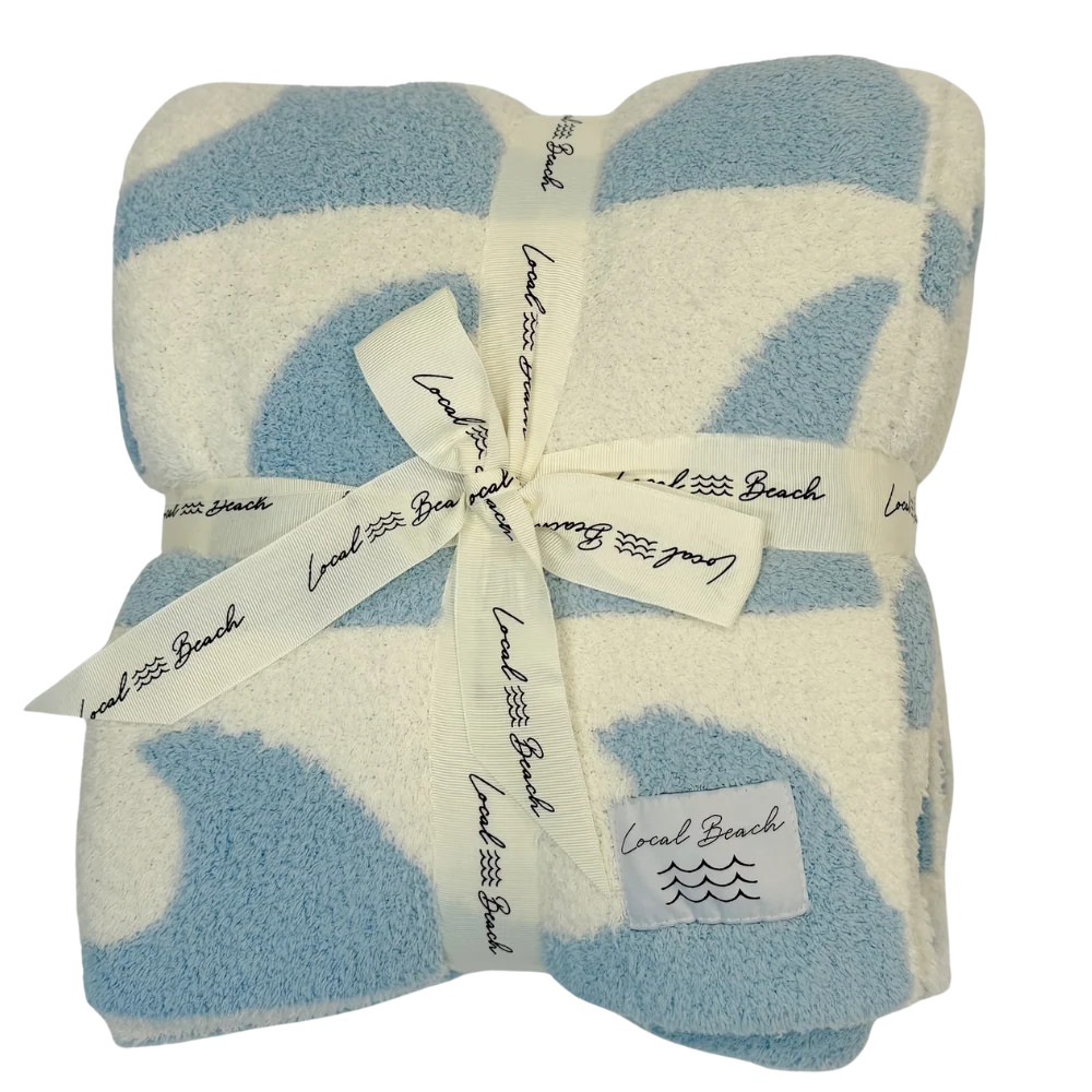 Waves Luxe Home Blanket Blue | Local Beach