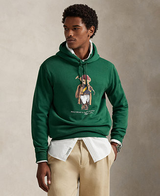 Men's Bear Print Fleece Hoodie | Macy's