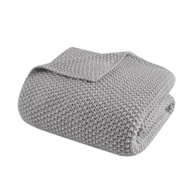 Gracie Mills Lessie Knit Cottage Throw Blanket - Throw - Grey | Target