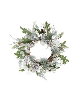 Artificial Mixed Foliage with Pine Cones Christmas Wreath 28" Unlit | Macy's