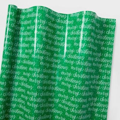 155 sq ft Merry Xmas Gift Wrap Green - Wondershop&#8482; | Target