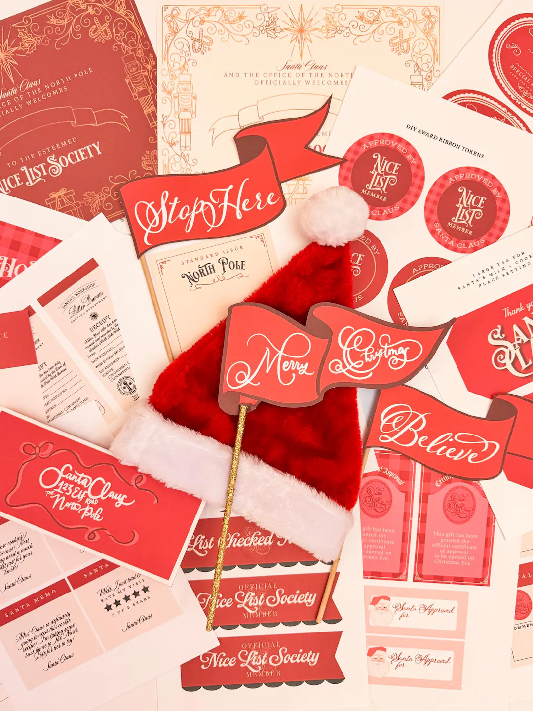 Vintage Santa Traditions Printable Set With Nice List Declarations, Letters to Santa, Santa Gift ... | Etsy (US)