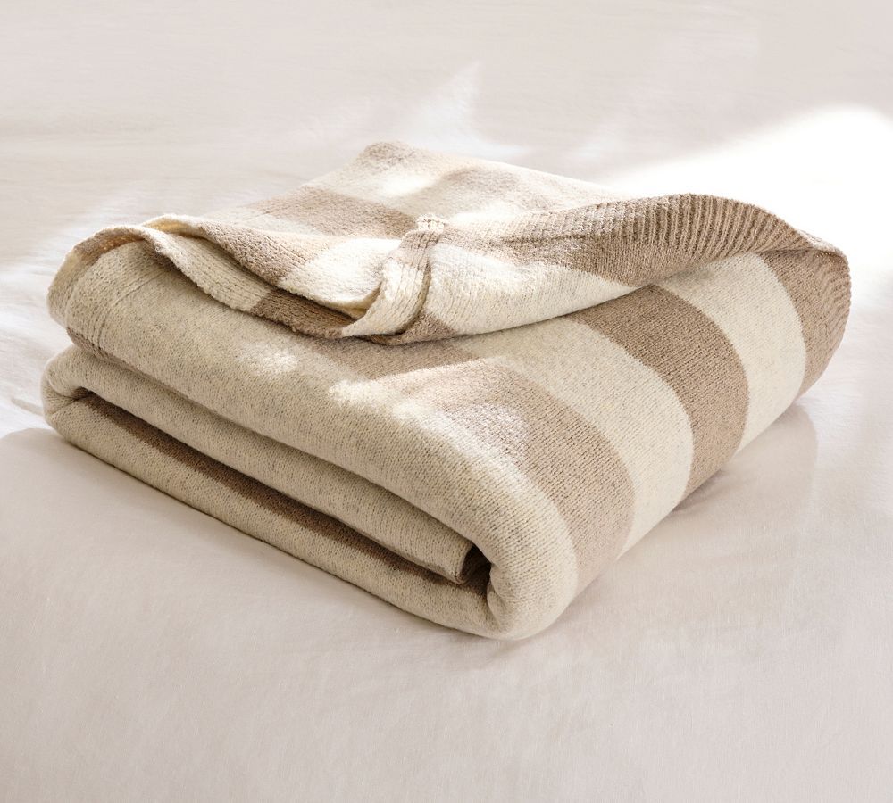 Heathered Stripe Blanket | Pottery Barn (US)