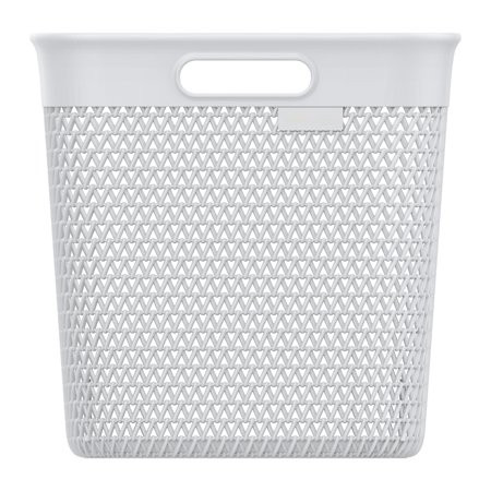 Mainstays Woven Plastic Storage Basket - White 26 Quart Wicker Design | Walmart (US)