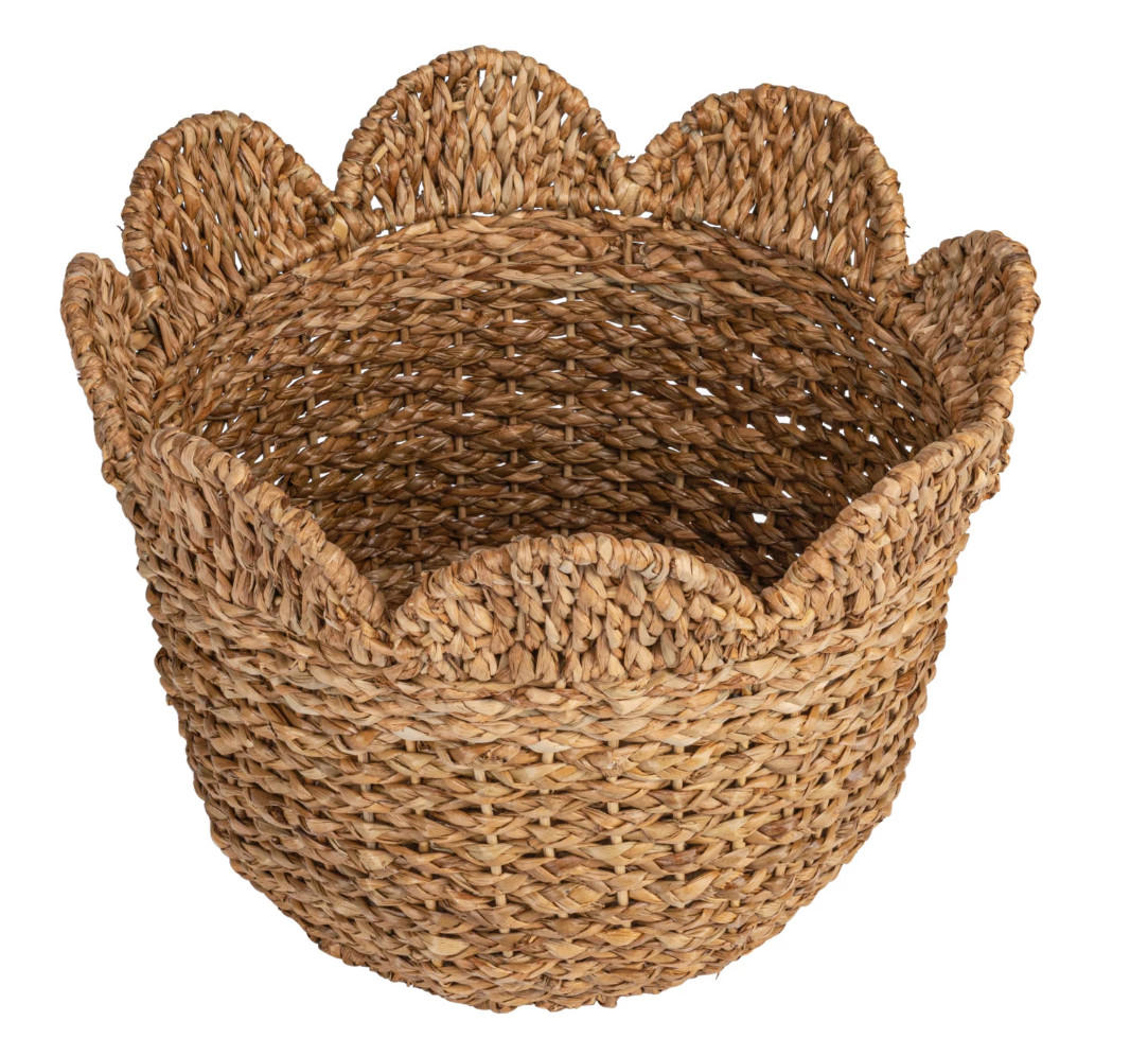 Braided Bankuan & Rattan Baskets with Scalloped Edge | 3 Sizes | Fiddle & Fig