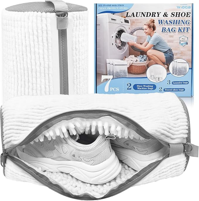 3-IN-1 Laundry & Shoe Washing Machine Bag Kit : Laundry Shoe Bag for Washer and Dryer,Reusable Sh... | Amazon (US)