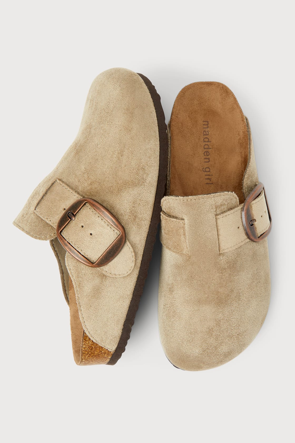 Prim Taupe Suede Buckle Flatform Slip-On Clogs | Lulus (US)