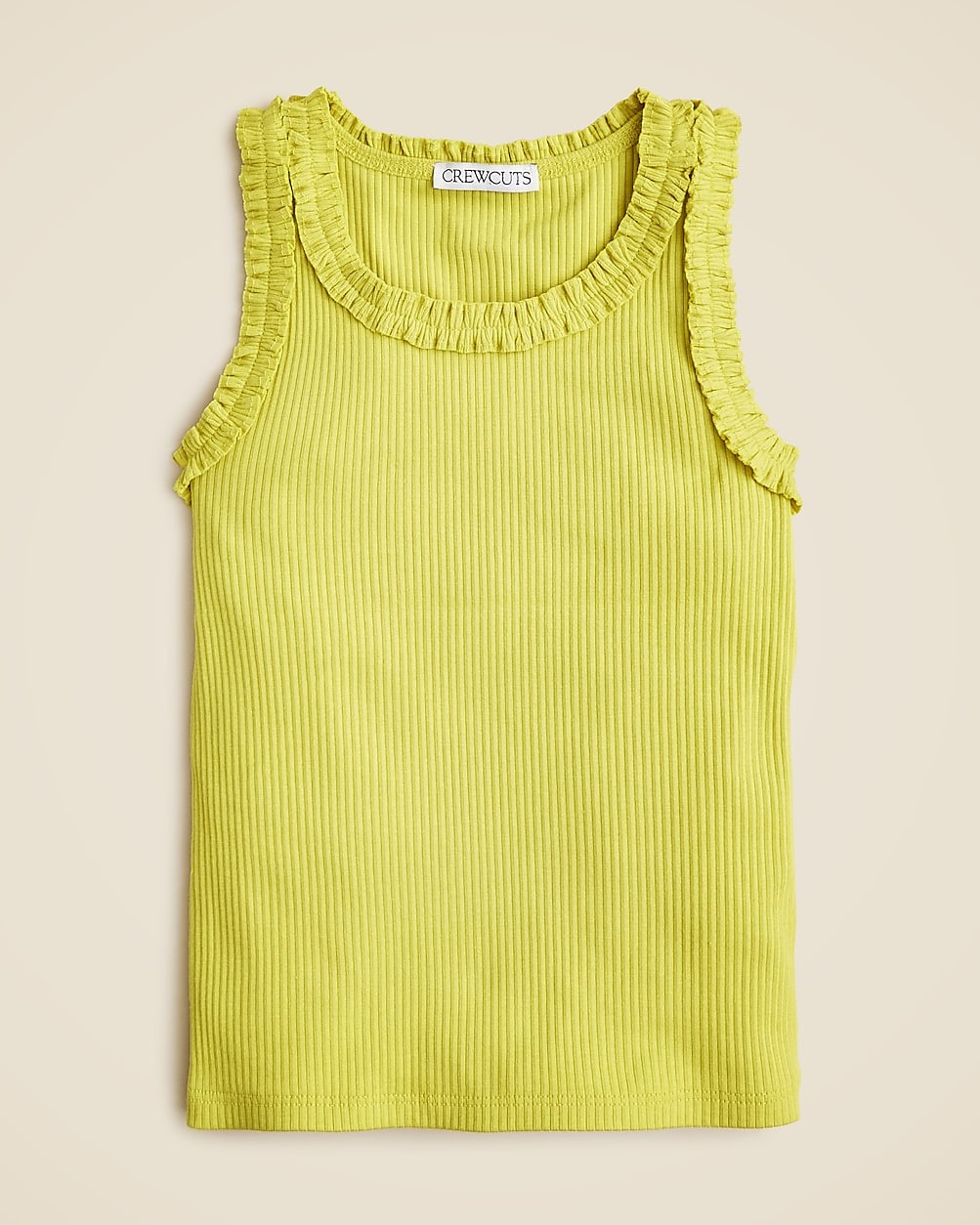 Girls' everyday ruffle-trim tank top in vintage rib | J. Crew US