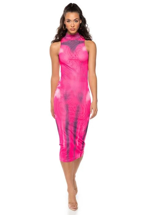 JUNIPER MOCK NECK MAXI DRESS IN PINK | AKIRA