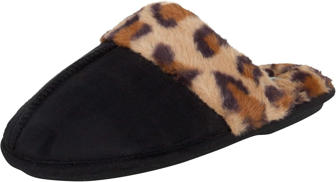 Jessica Simpson Women's Comfy Faux Fur House Slipper Scuff Memory Foam Slip on Anti-Skid Sole | Amazon (US)