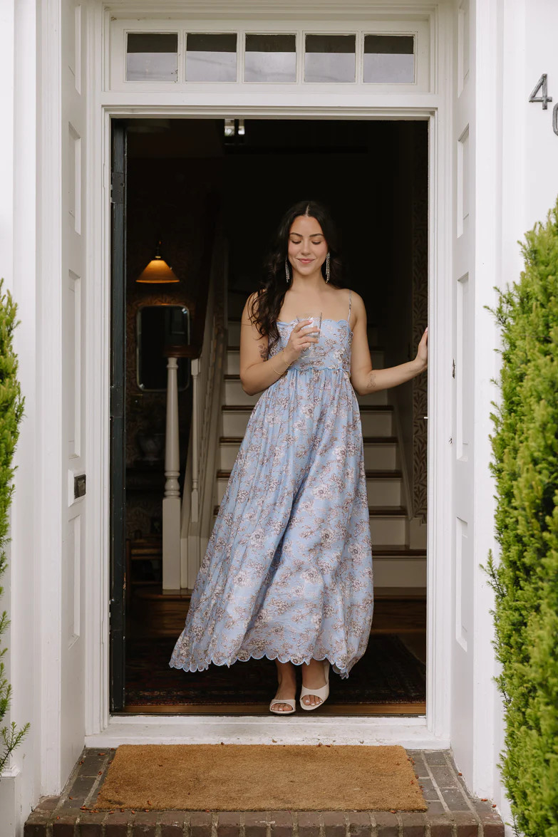 Rebecca Blue Floral Maxi Dress | Confête