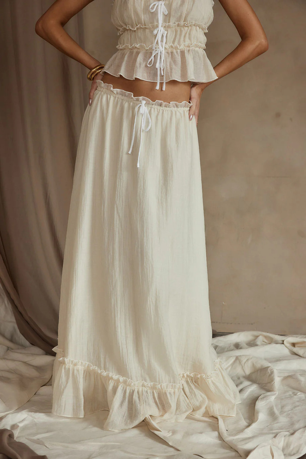 Dahlia Baby Yellow Maxi Skirt | 12th Tribe