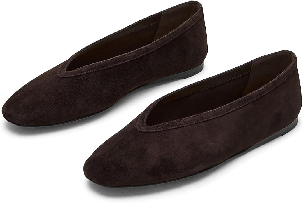 KISSASA Ballet Flats Shoes for Women Closed Square Toe Ballerina Flats | Amazon (US)
