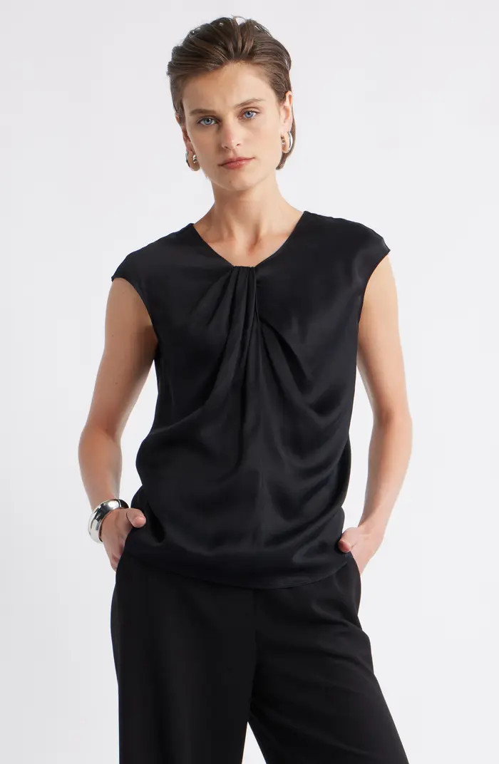 Nordstrom Twist Front Satin Top | Nordstrom | Nordstrom