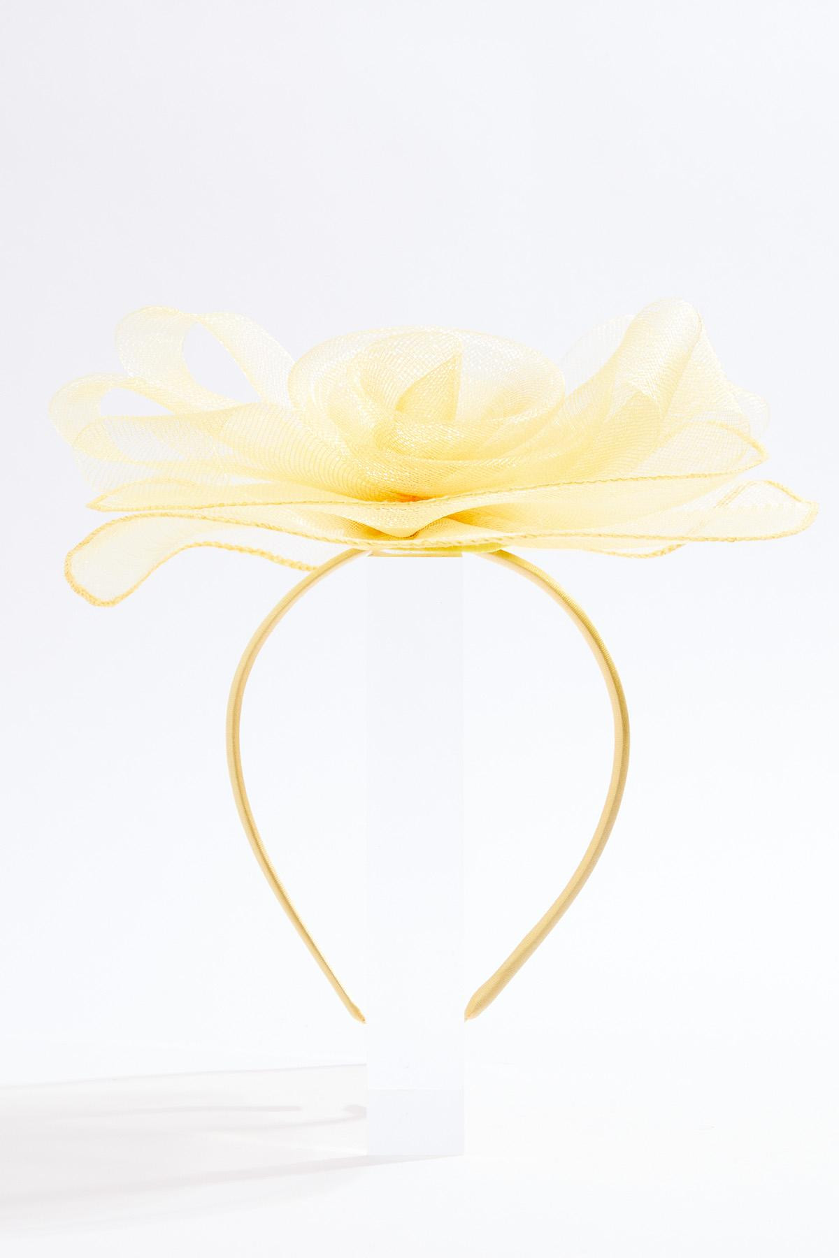 Yellow Rose Mesh Fascinator | Cato Fashions