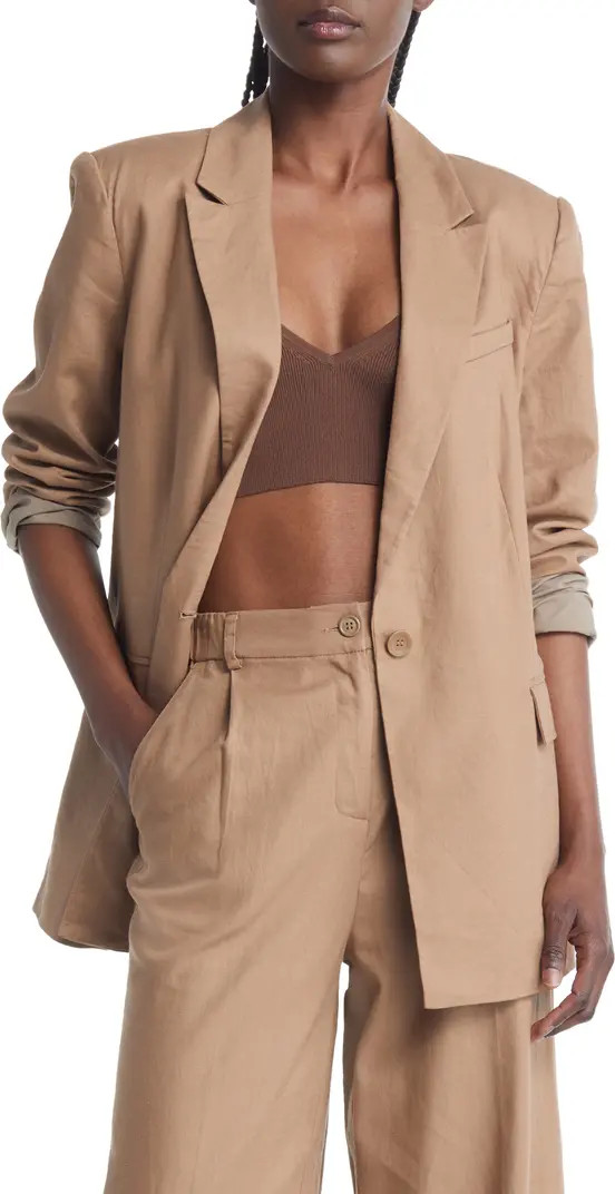 Oversize Linen Blend Blazer | Nordstrom
