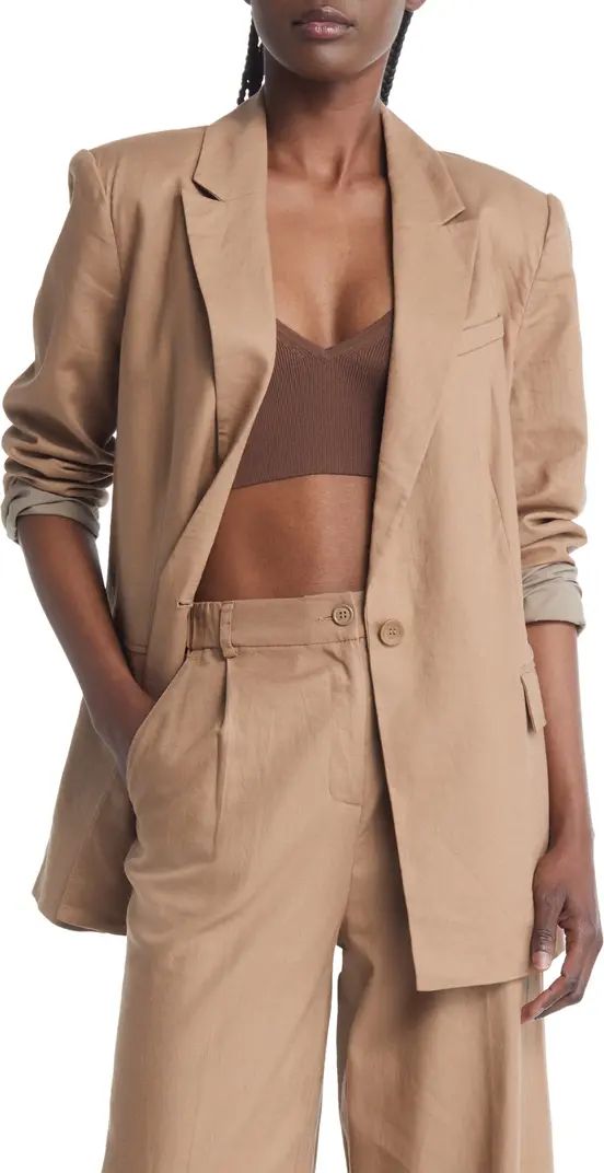 Oversize Linen Blend Blazer | Nordstrom