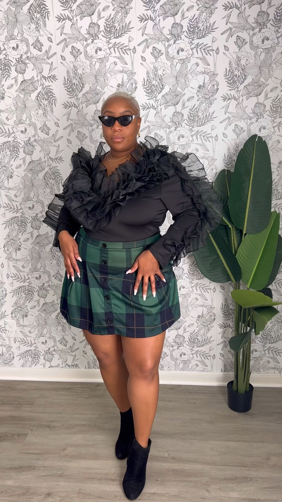 Plus Size Layered Organza Ruffle Trim Bodysuit - Black | 

#LTKplussize #LTKHoliday #LTKVideo