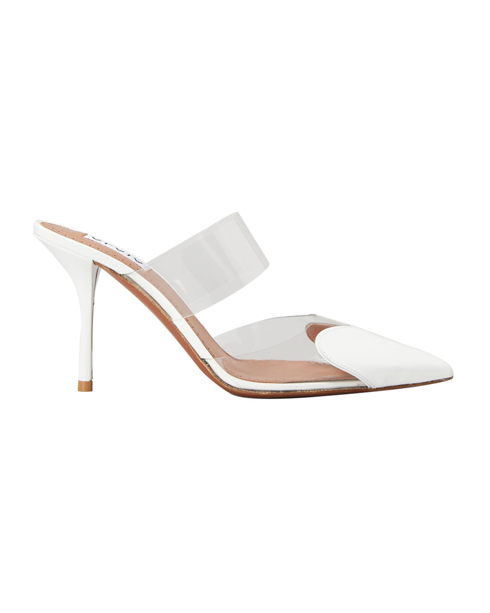 ALAIA Clear Cap-Toe Mule Pumps | Neiman Marcus