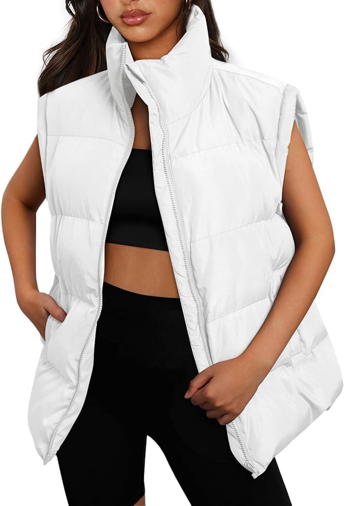 AUTOMET Womens Puffer Vests Bubble Jackets Sleeveless Puffy Long Down Coats Outerwear Quilted Win... | Amazon (US)