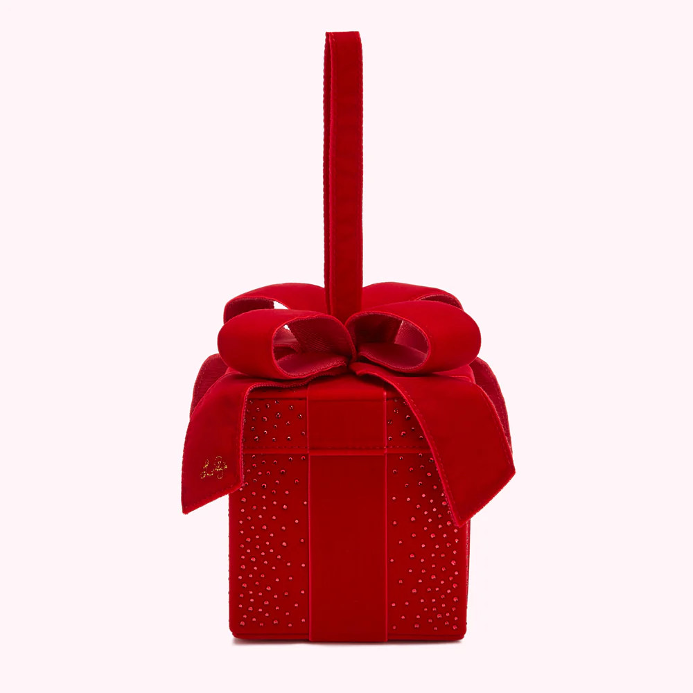 LULU RED PRESENT CLUTCH WITH SWAROVSKI® CRYSTALS | Lulu Guinness (UK)