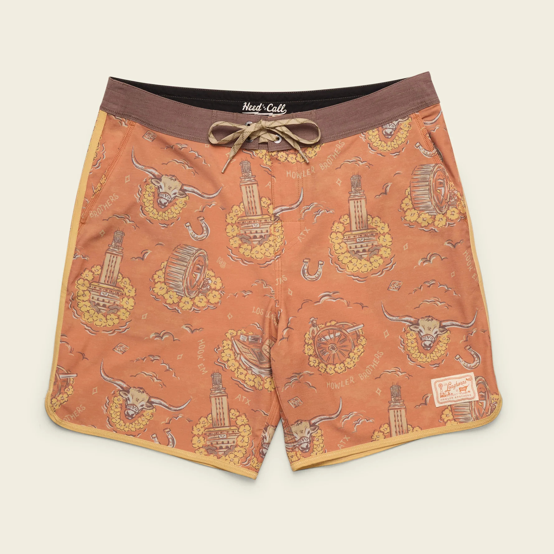Texas Longhorns Bruja Boardshorts - Forty Acres : Burnt Orange | Howler Brothers