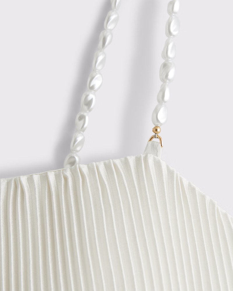 The A&F Giselle Faux Pearl Pleat Release Mini Dress | Abercrombie & Fitch (US)