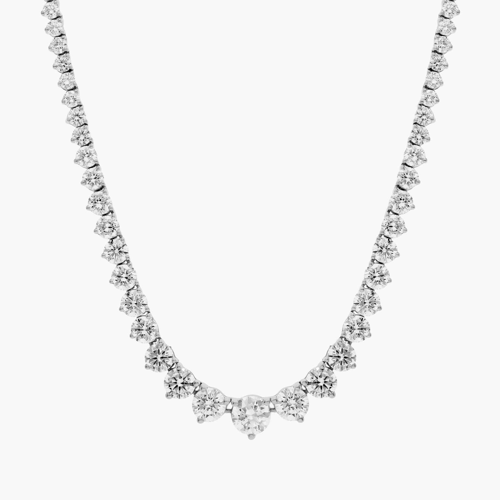 18 " Graduated Lab Grown Diamond Eternity Necklace In 14K White Gold (10 Ct. tw. - F-G / VS2-SI1) | Blue Nile
