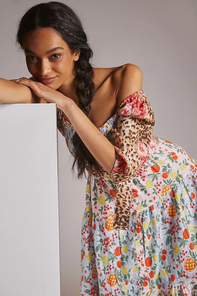 Floral Linen Midi Dress | Anthropologie (US)