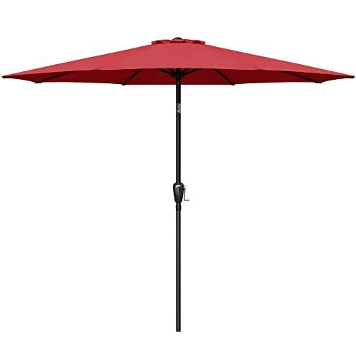 Simple Deluxe 9' Patio Umbrella Outdoor Table Market Yard Umbrella with Push Button Tilt/Crank, 8 St | Amazon (US)