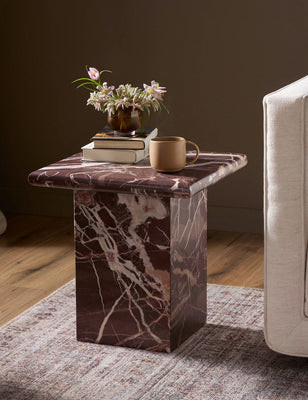 Leonel Side Table, Cream Marble | Lulu and Georgia 