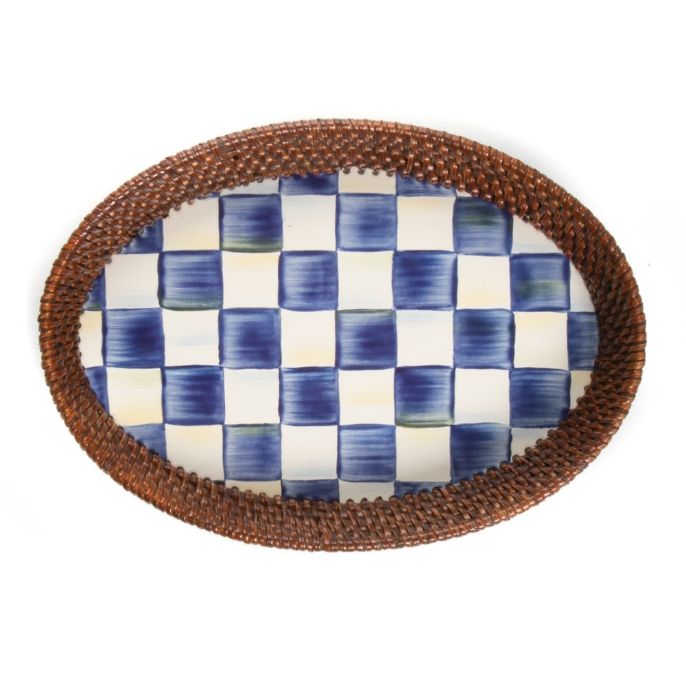 Rattan & Enamel Tray | MacKenzie-Childs