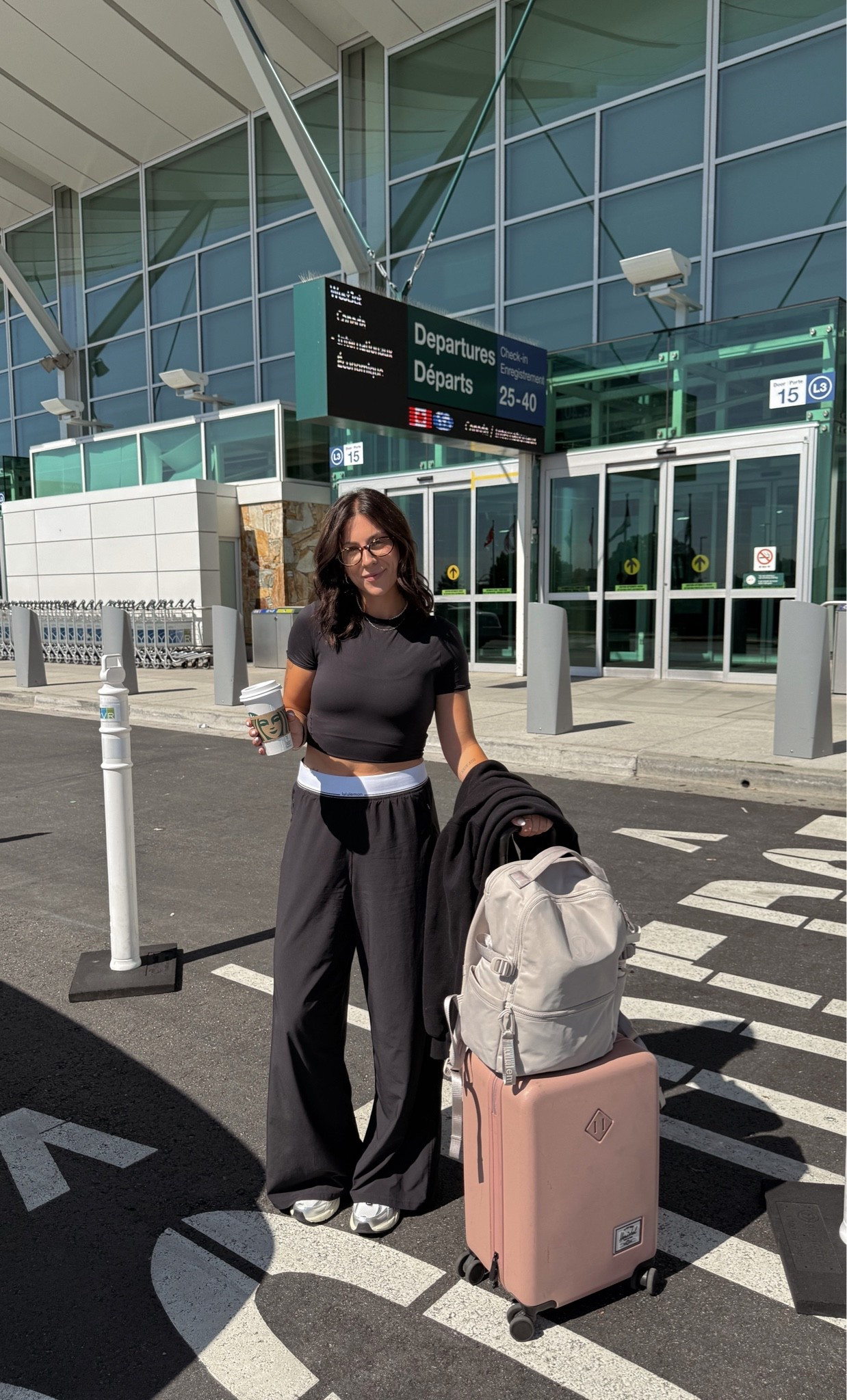 Travel fit 
Pants are from lululemon (I’m wearing a medium) 
Tshirt is Lulu linking similar 
Backpack is my FAVE travel bag from @lululemon  also 

Ready to go home to see my babies 🐕🐈🐈

#LTKcanada #LTKsummer #LTKstyletip