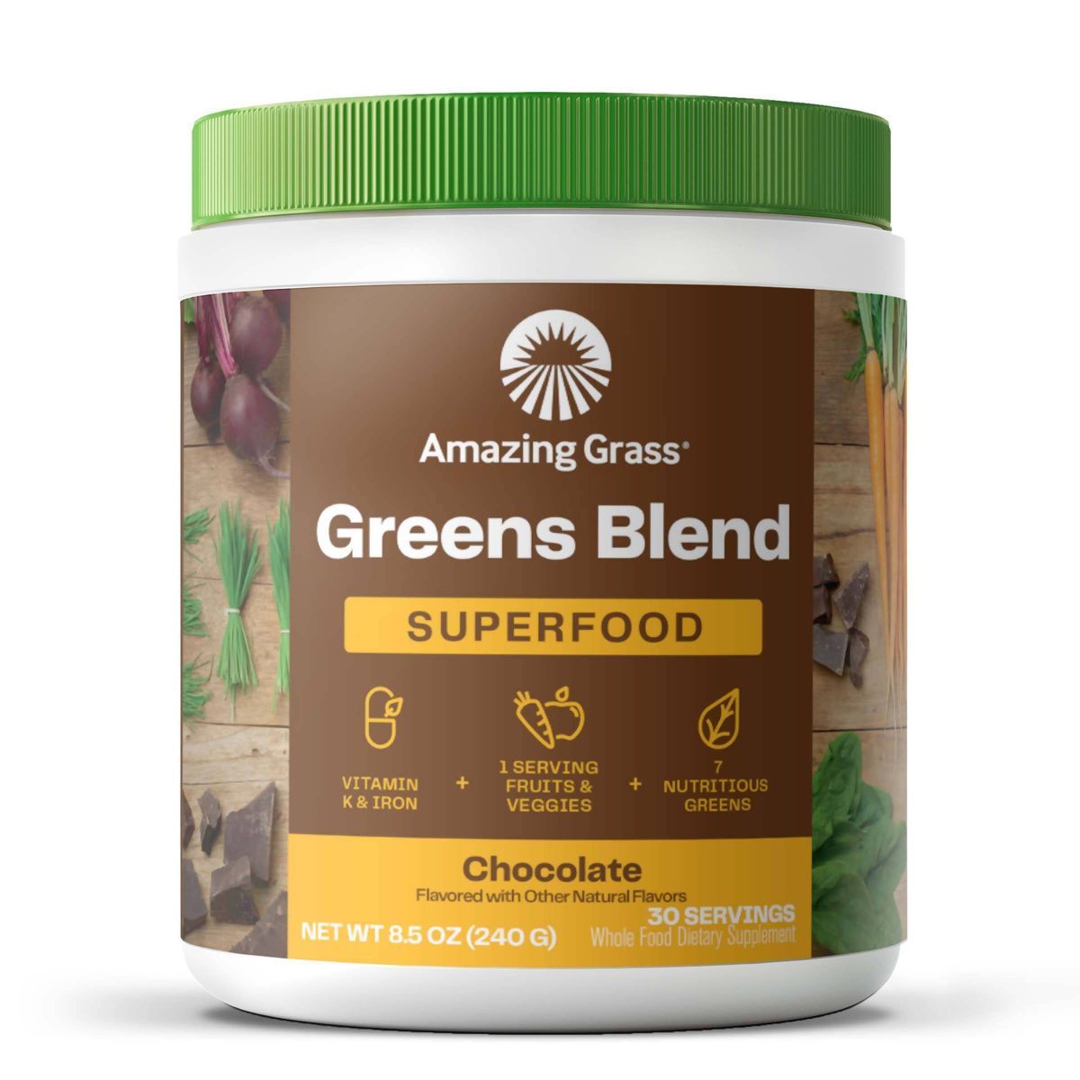 Amazing Grass Greens and Superfood Blend Vegan Powder - Chocolate - 8.5oz | Target