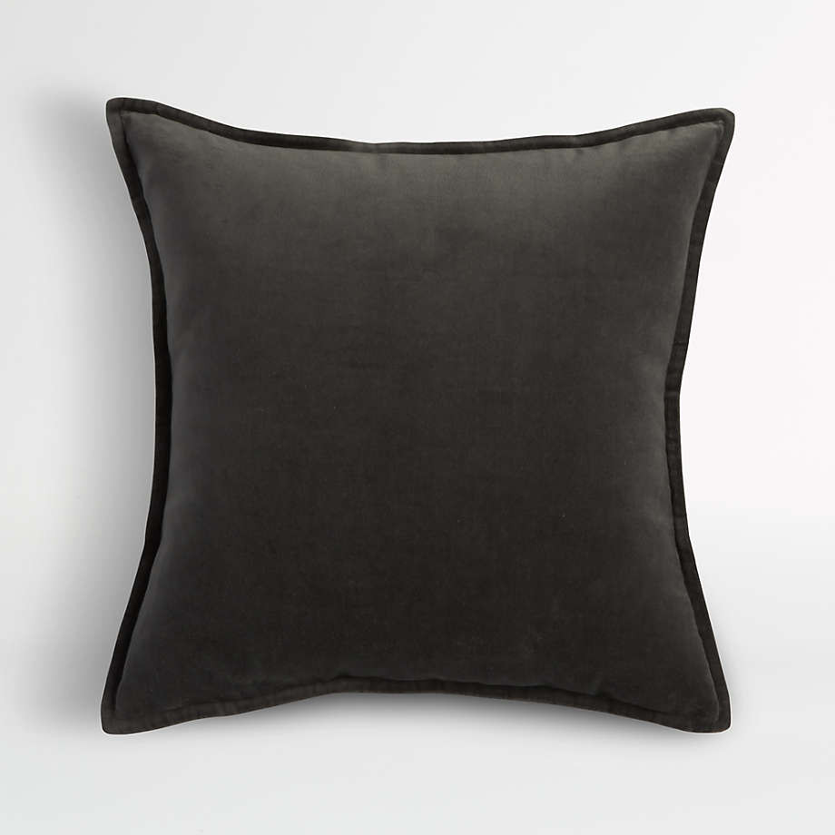 Frost 20" Washed Organic Cotton Velvet Pillow with Feather Insert + Reviews | Crate & Barrel | Crate & Barrel
