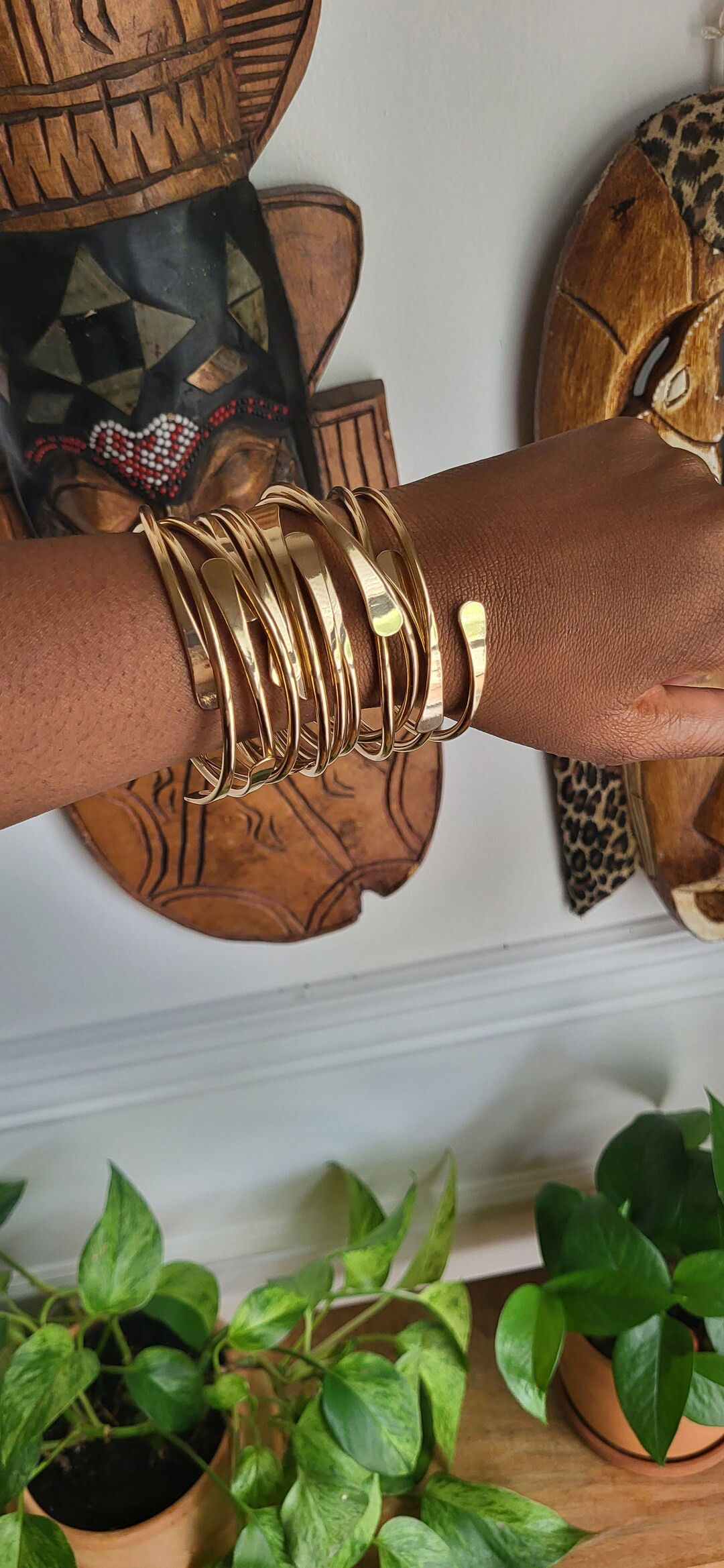 African Brass Bangles, Stackable Bracelets, Boho Statement Bangles - Etsy | Etsy (US)