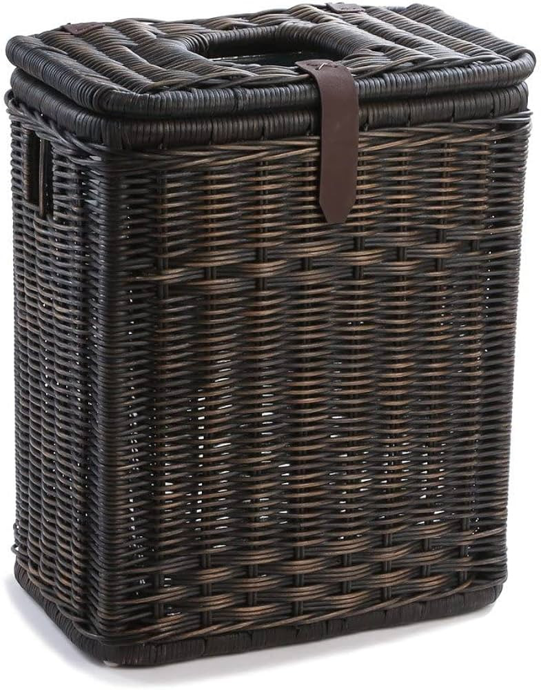 The Basket Lady Drop-in Wicker Rectangular Trash Basket with Metal Liner, 20 in L x 13 in W x 24 ... | Amazon (US)