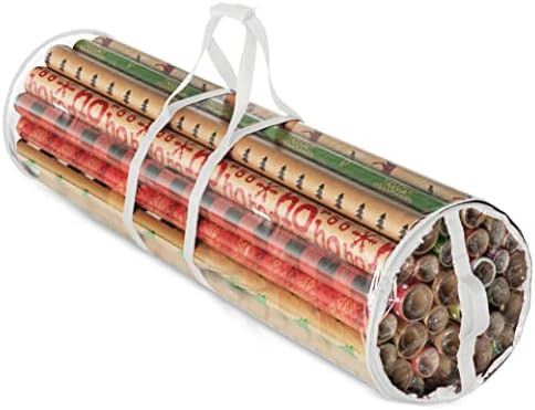 ZOBER Wrapping Paper Organizer – 40 Inch Waterproof Storage for Gift Wrap – Holds 25 Standard... | Amazon (US)