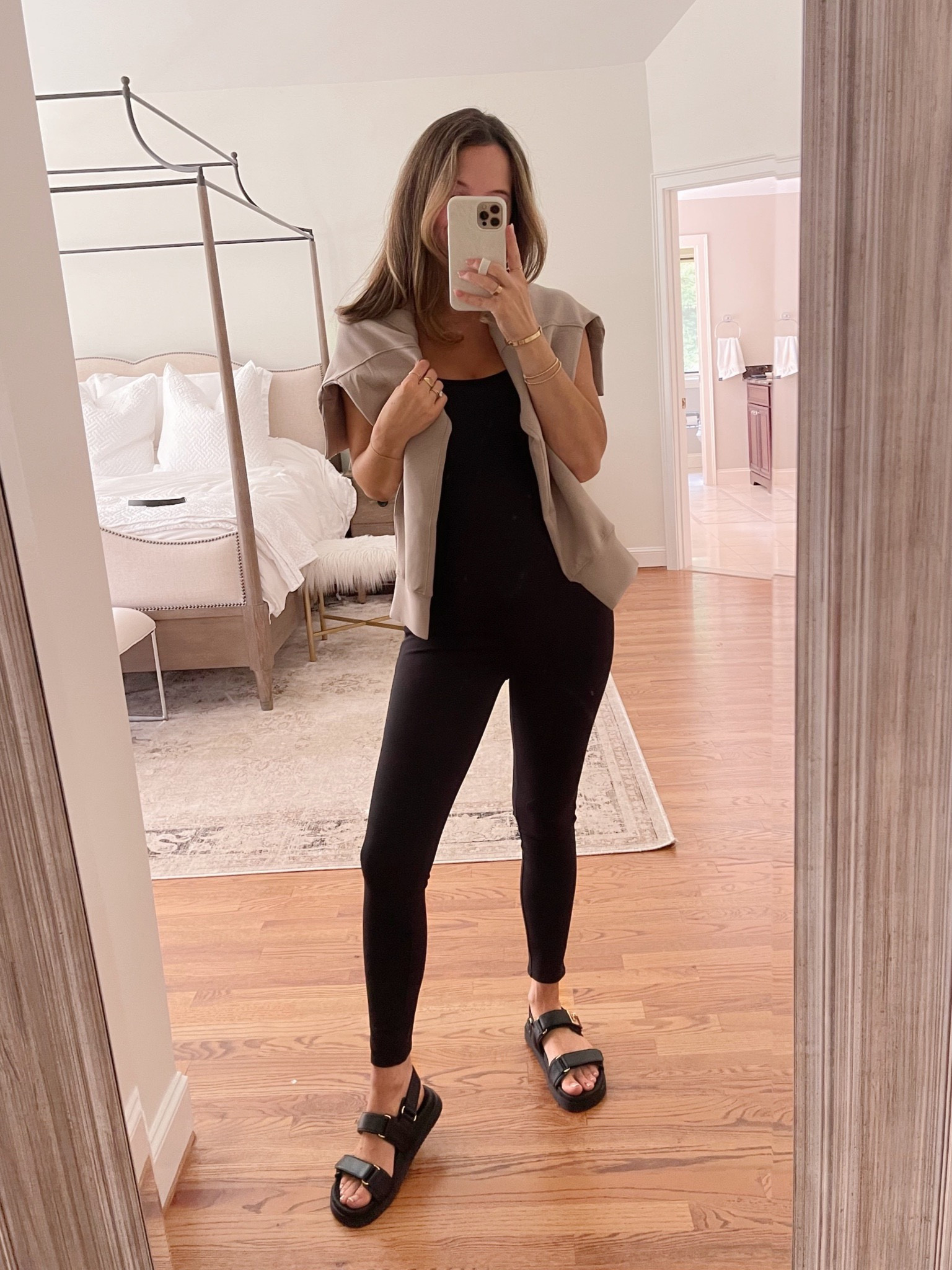 Abercrombie unitard, bump-friendly, wearing size S in both unitard and knit. Runs true to size 15% off both currently! 

#LTKstyletip #LTKbump #LTKFind