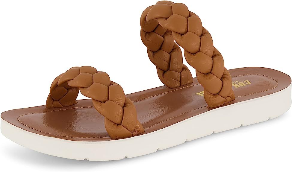 CUSHIONAIRE Women's Isla braided slide sandal +Memory Foam | Amazon (US)