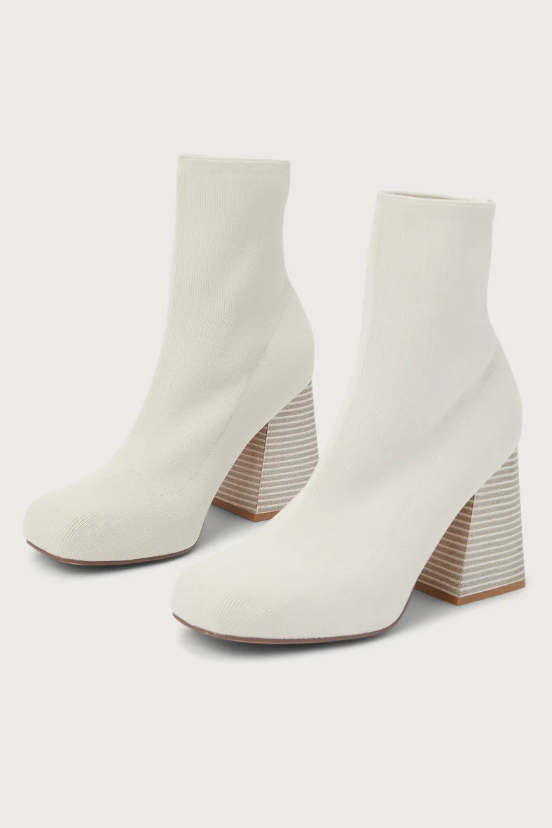 Talyia Bone Knit Mid-Calf Sock Boots | Lulus