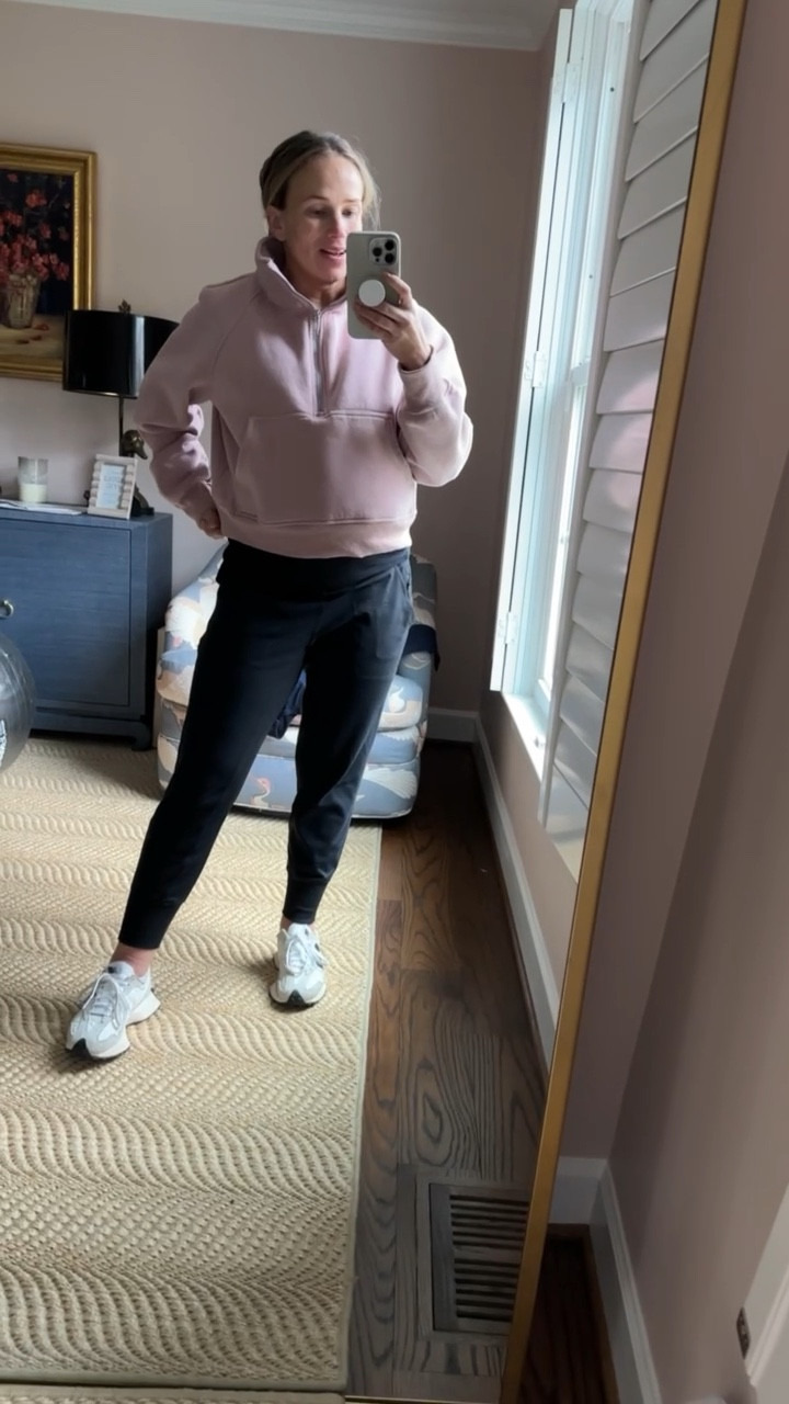 These are the BEST joggers ever! They are working for my 38 week baby bump, but they are not real maternity. The material sits under my bump so comfortably, and i can tell the material isn’t stretching out, so I’ll be able to keep wearing them after the baby comes! I have an XS petite!

#LTKbump#LTKshoecrush#LTKSeasonal