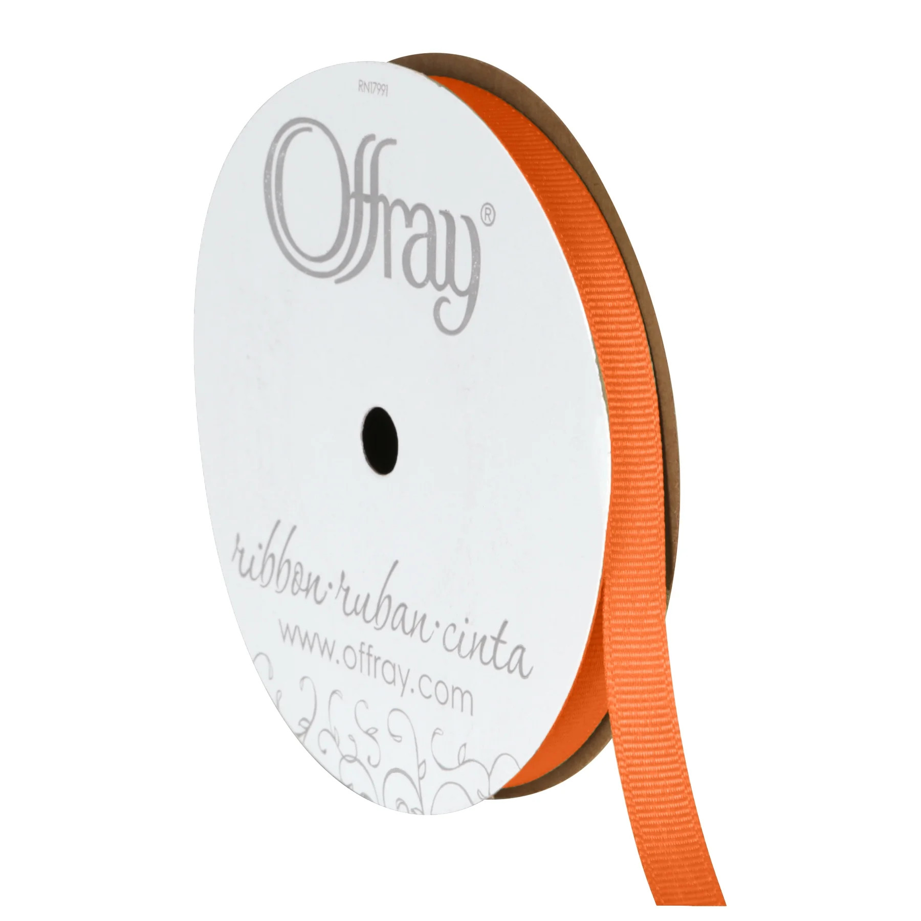 Offray Ribbon, Torrid Orange 3/8 inch Grosgrain Polyester Ribbon, 18 feet | Walmart (US)